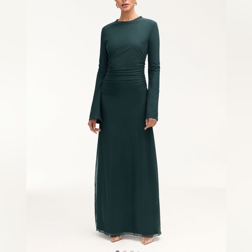 Veiled collection long sleeve maxi dress